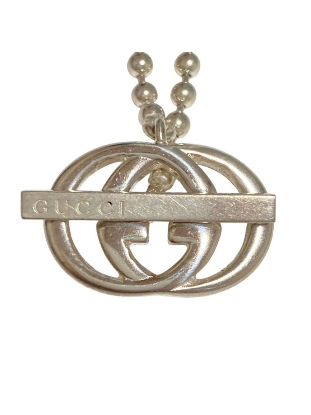 Gucci Interlocking G Lariat Necklace Choker 925 Sterling Silver